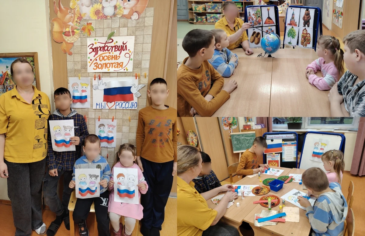 Сергей (в горчичном свитшоте) в центре помощи детям в Великих Луках, РФ, 2025 год